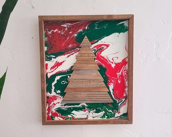 "Weihnachtsbaum / wiedergewonnene Holzkunst, Weihnachtsdekoration, saisonale Dekoration, Farbe giessen"