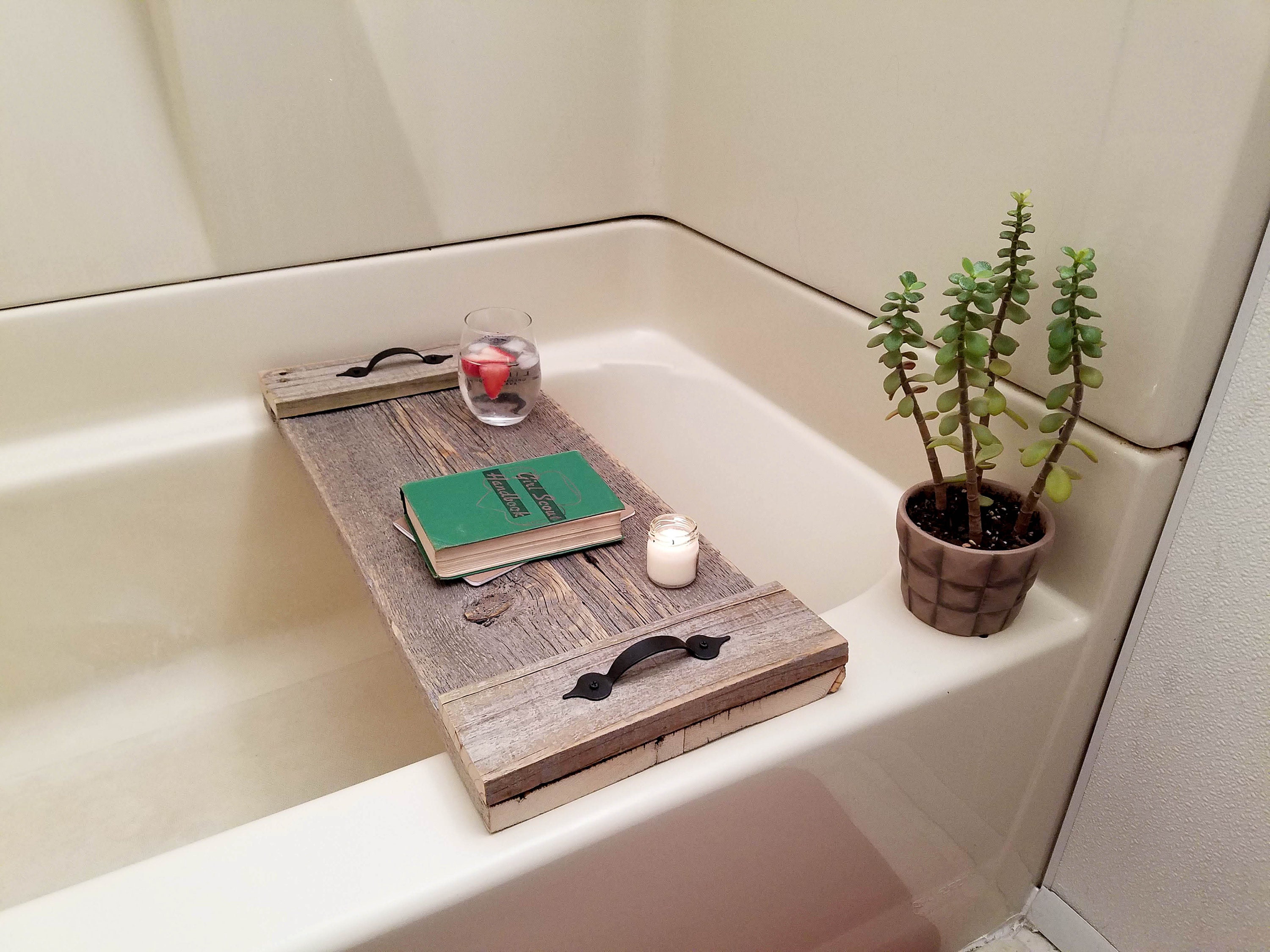 Bath Tray / Bath Tray Wood Rustic Home Decor Bath Tub Table | Etsy