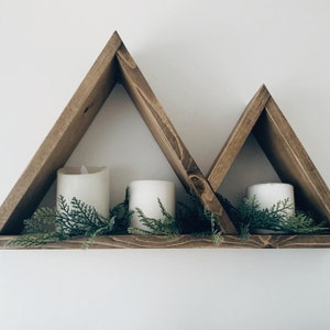 Mountain Shelf / geometric shelf, triangle shelf, essential oil shelf, mountain wall art, crystal shelf, nature wall art, adventure, travel image 4