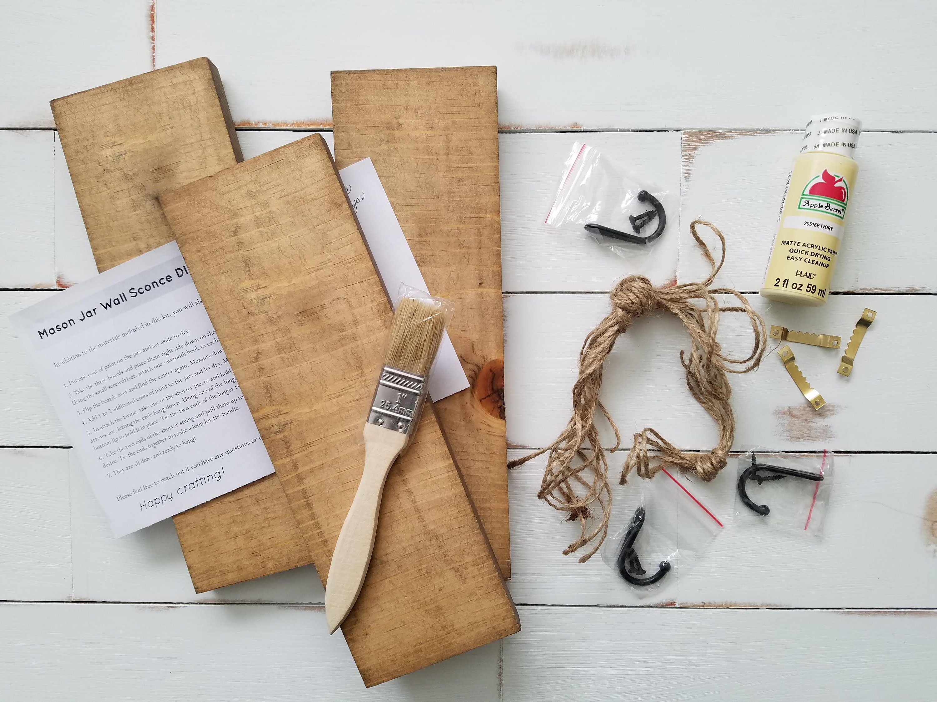 Mason Jar Sconce DIY Kit / Diy Kit for Adult, Diy Crafts, Rustic