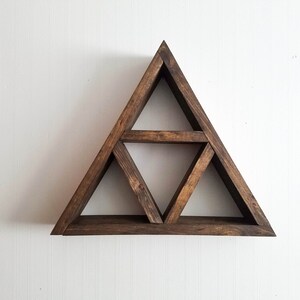 Triangle Shelf Set / geometric essential oil shelf, crystal altar, nature wall art, adventure travel art, boho wall decor, alchemy elements image 3