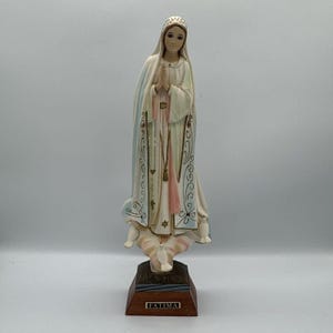 Vintage Our Lady of Fatima Statue Religious Virgin Mary Figurine 12&quot; Portugal collectible catholic