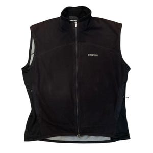 Vintage Patagonia Vest Mens XL Black Polartec Fleece Full Zip Made in USA Outdoor Hiking 90s