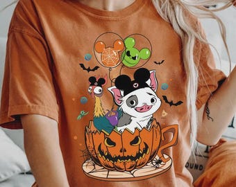 Disney Moana Hei Hei And Pua Halloween Shirt, Disney Moana Halloween Shirt, Disney Family Vacation, Mickey's Not So Scary Party Shirt