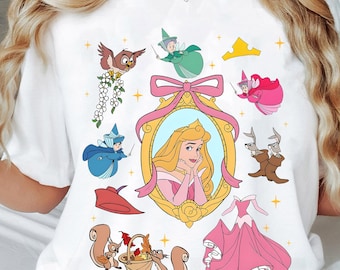 Maglietta Disney Aurora Princess / Maglietta Coquette Disney Sleeping Beauty / Viaggio abbinato WDW Disneyland 2025 / Maglietta regalo di compleanno WDW Disneyland