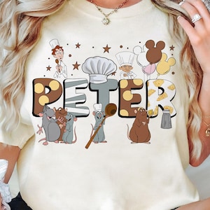 Personalized Name Ratatouille Characters Shirt | Disney Emile Remy Little Chef Tshirt | WDW Disneyland Holiday Trip 2025, Birthday Gift Idea