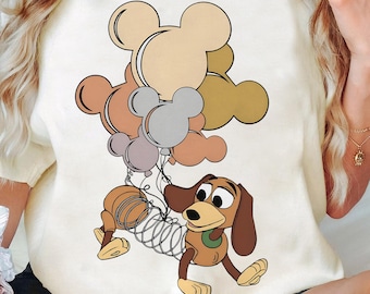 Disney Toy Story Slinky Dog Shirt, Toy Story Balloon T-Shirt, Disney Family Trip Tee, Disneyland Toy Story Trip 2025, Disney Family Vacation