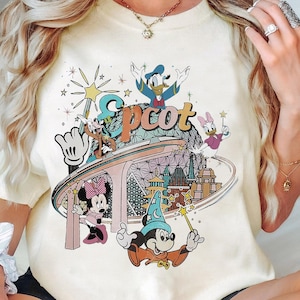 Disney Epcot Shirt, Micky und Freunde Disney Epcot T-Shirt, Vintage Disney Besties Familienausflug Passendes T-Shirt, Disneyland Geburtstagsgeschenkidee