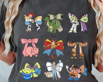 Coquette Bows Toy Story-shirt, Disney Pixar T-shirt, Woody Buzz Jessie Alien Rex Tee, Disneyland-outfit, leuk Disney-idee van de verjaardagscadeau