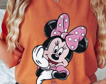 Custom Name Disney Minnie Mouse Shirt, Cute Pink Minnie Mouse T-Shirt, Disney Minnie Mouse Tee, WDW Disneyland Trip 2025, Birthday For Girl