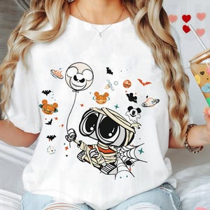 Disney Wall-e Mummy Halloween Spooky Balloon Shirt, Wall-e Shirt, Spooky Season Shirt, Disneyland Halloween Trip Shirt, Disney Halloween Tee