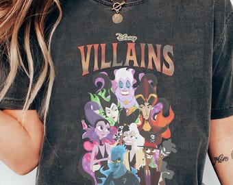 Camiseta retro de villanos de Disney, colores cómodos, Maléfica, Reina Malvada, Rafa, Scar, Hades, buena para ser mala, Cruella de Vil