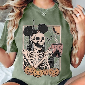 Disney Mickey Skeleton Halloween Shirt, Disney Skellington T-Shirt, Trick or Treat Shirt, Spooky Season Shirt, Halloween Pumpkin Shirt