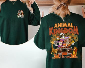 Disney Animal Kingdom Halloween-sweatshirt, Disney Safari Halloween-shirt, Disney-shirt familievakantie 2025, Mickey en zijn vrienden Halloween
