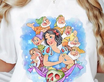 Disney Schneewittchen Shirt, Schneewittchen Sieben Zwerge T-Shirt, Disney Schloss T-Shirt, Prinzessin Passendes Disney, Prinzessin Mädchen Reise, Geburtstagsprinzessin