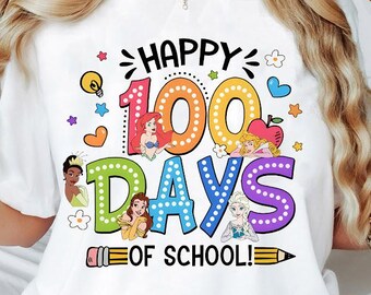 Happy 100 Days Of School Shirt, Disney Princess Teacher School T-shirt, 100 Days Bruh, Funny 100 Days Of School Sweatshirt, Gift Teacher Tee