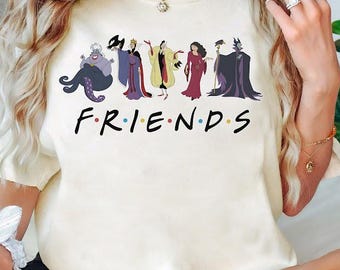 Disney Villain Friends Shirt, Bad Witches Villains T-shirt, Maleficent Evil Queen Ursula Cruella, Disneyland Family Trip 2025, Magic Kingdom