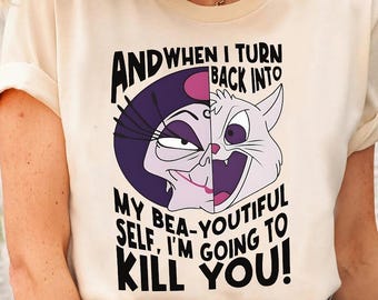 Maglietta con il gatto Yzma dei cattivi di "Le follie dell'imperatore", maglietta con il gatto Yzma dei cattivi Disney, magliette coordinate per il viaggio a Disneyland, maglietta per il viaggio in famiglia a Disney 2025