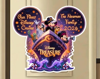 Halloween Cruise Door Magnet, Stateroom Decor, Mickey And Friends Cabin Magnet, Custom Cruise Line Decor, On The High Seas, Disney Gift