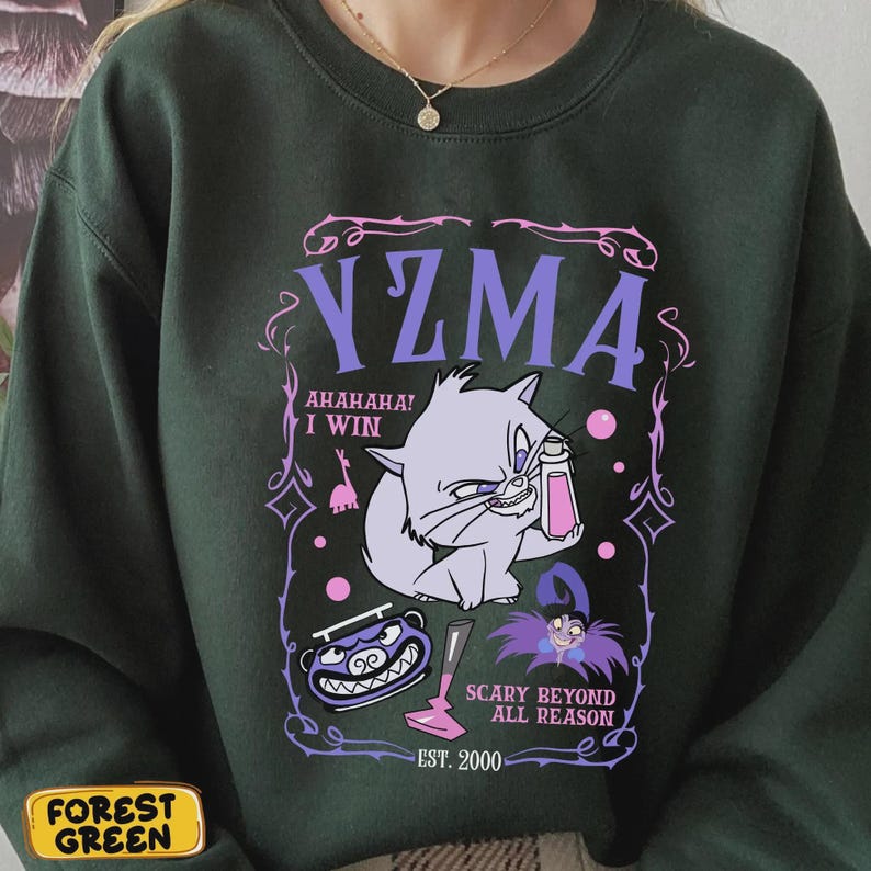 Vintage Yzma Cat With Potiontee Villain Shirt, Disney Emperor's New Groove Tee, Disneyland Family Vacation Trip Matching Outfits 2026 image 2
