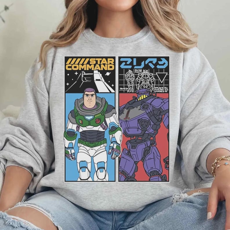 Vintage Zurg Vs Buzz Portrait T-shirt, Gift For Boy Girl, Disneyworld Family Trip 2026, Toy Story Tee, Toy Story Buzz Lightyear Shirt image 4