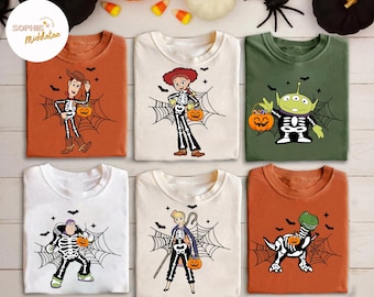 Disney Toy Story Skeleton Halloween Shirt, Buzz Lightyear Woody Bo Peep Alien Halloween Shirt, Disney Halloween Shirt, Toy Story Shirt