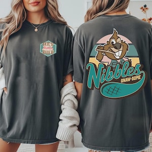 Two Sided Funny Zootopia 2 Nibbles The Beaver T-shirt, Disney World Vacation Outfit, Disney Kids Tee, Zootopia 2 Hey Bub Gnaw-Some Shirt