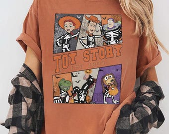 Disney Toy Story Skeleton Halloween Shirt, Buzz Lightyear Woody Toy Story Halloween Shirt, Disney Halloween Shirt, Toy Story Shirt