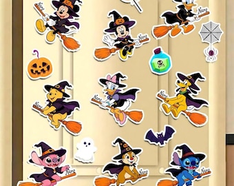Custom Halloween Character Magnets Featuring Mickey, Pluto, Winnie the Pooh, Minnie, Daisy, Stitch, Chip and Dale, Donald