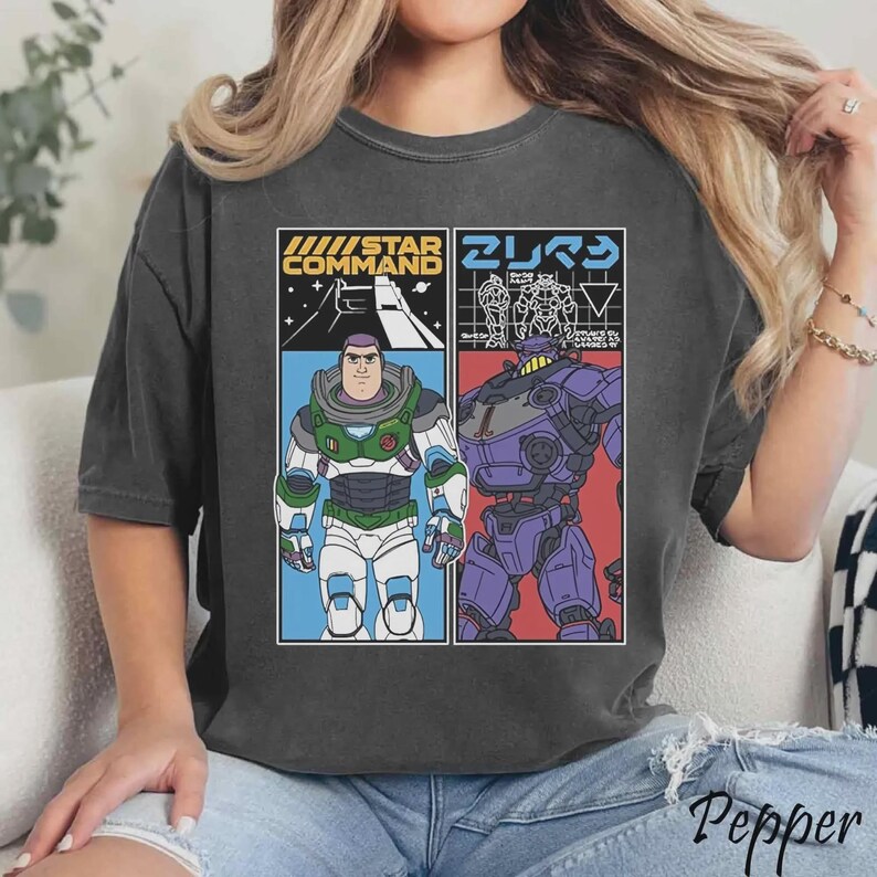 Vintage Zurg Vs Buzz Portrait T-shirt, Gift For Boy Girl, Disneyworld Family Trip 2026, Toy Story Tee, Toy Story Buzz Lightyear Shirt image 2
