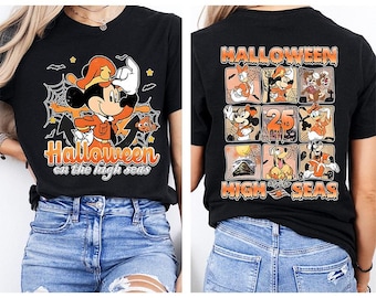 Disney Halloween High On The Seas 2025 Shirt, Halloween Shirt, Mickey And Friends Halloween Shirt, Scary Cruise Shirt, Matching Family Shirt