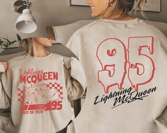 Retro Blitz McQueen Halloween Sweatshirt, McQueen Halloween T-Shirt, Disney Cars Halloween Shirt, Disneyland Halloween Shirt, Disney Shirt