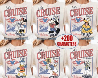 Personalized Disney Cruise Line 2026 Shirt, Disney Wish Dream Magic Wonder Fantasy, Mickey & Friends Family Cruise Trip Shirt, Let's Cruise