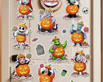 Personalized Halloween On The High Seas Magnets, Mickey and Friends Stitch, Halloween Cruise Door Magnet for Cruise Ship Stateroom Door