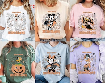 Retro Disneyland Mickey & Friends Halloween Shirt, Disney Skeleton Mummy Family Matching T-Shirt, Not So Scary Halloween Party 2025 Costume