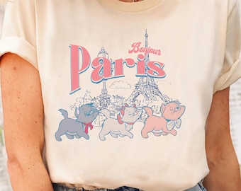 Vintage Disney The Aristocats Shirt, Marie Toulouse Berlioz Tee, Paris Bonjour Since 1970 Shirt, Disney Family Trip, WDW Tour, Birthday Gift