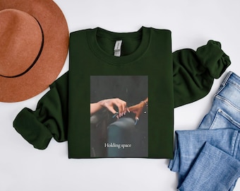 Retro Wicked Sweatshirt, Glinda Elphaba Sweatshirt, Holding Space Ariana Cynthia Finger Hold Defying Gravity Meme Wicked Movie Gift Broadway