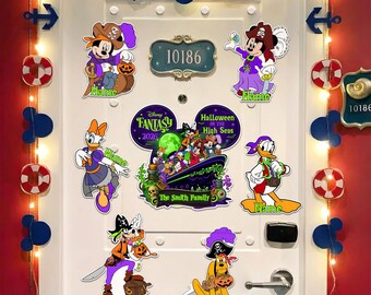 Custom Cruise Door Magnet, Personalized Halloween High Seas, Family Pirate Vacation, Wish Dream Fantasy Magic, Spooky Cabin Ship Decor 2026