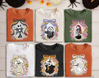 Disney Jack Skellington Oogie Boogie Shirt, Coquette Bow Nightmare Before Christmas Tee, WDW Disneyland Matching Family Trip 2025 Shirt