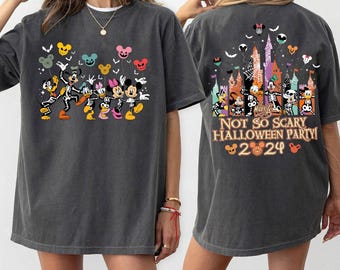 Koszulka retro Disney Mickey i przyjaciele na Halloween, koszulka Disney na Halloween, koszulka na imprezę halloweenową Mickey's Not So Scary, koszulka na sezon upiorny
