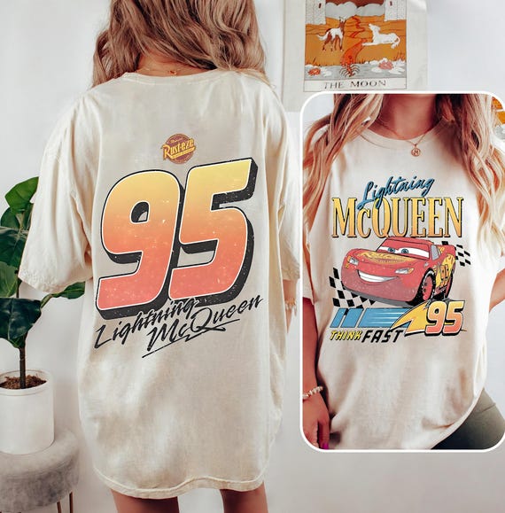 Disney Pixar Car Lightning Mcqueen Two-sided Shirt, Disney Cars