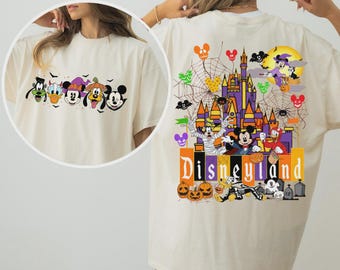 Dwustronna koszulka Disney Mickey i przyjaciele na Halloween, koszulka z upiornym sezonem, koszulka na imprezę Halloween Myszki Miki nie jest taka straszna, koszulka Disney na Halloween