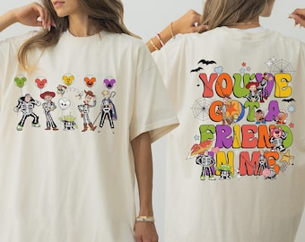 Disney Toy Story-skelet You've Got Friends In Me-shirt, Toy Story-shirt, Buzz Lightyear Woody Toy Story-halloweenshirt, Disney-Halloween
