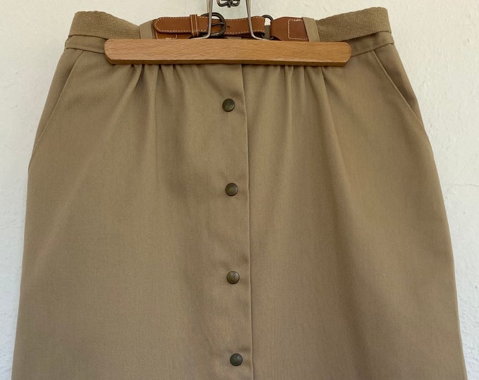 1980s Khaki Wrap Skirt with Horse Applique