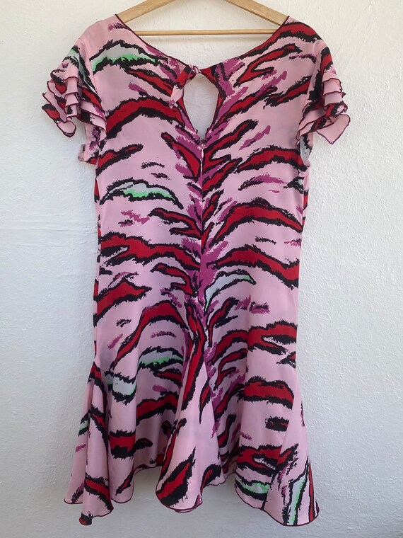 Plus Size Volup 1990s Y2K Pink Zebra Stripe Flutt… - image 2