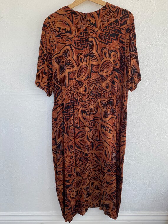 Plus Size Volup 1980s 1990s Black and Brown Triba… - image 2