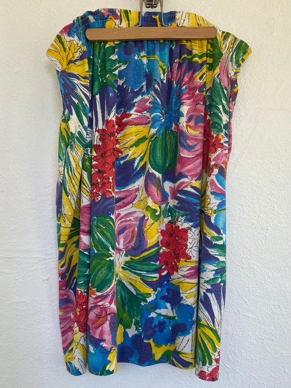 Plus Size Volup 1980s 1990s Watercolor Floral Prin