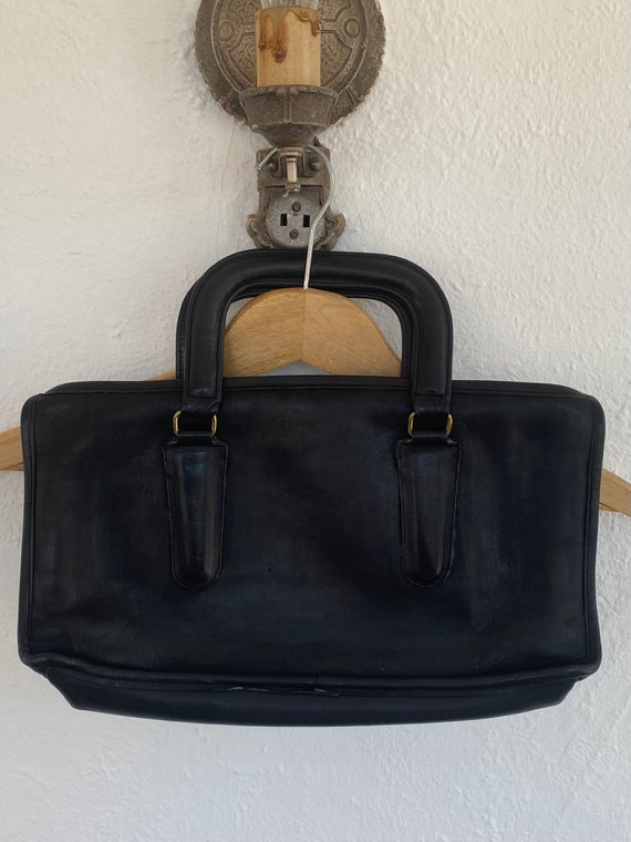 1970s Coach Bonnie Cashin Black Leather Slim Satc… - image 2