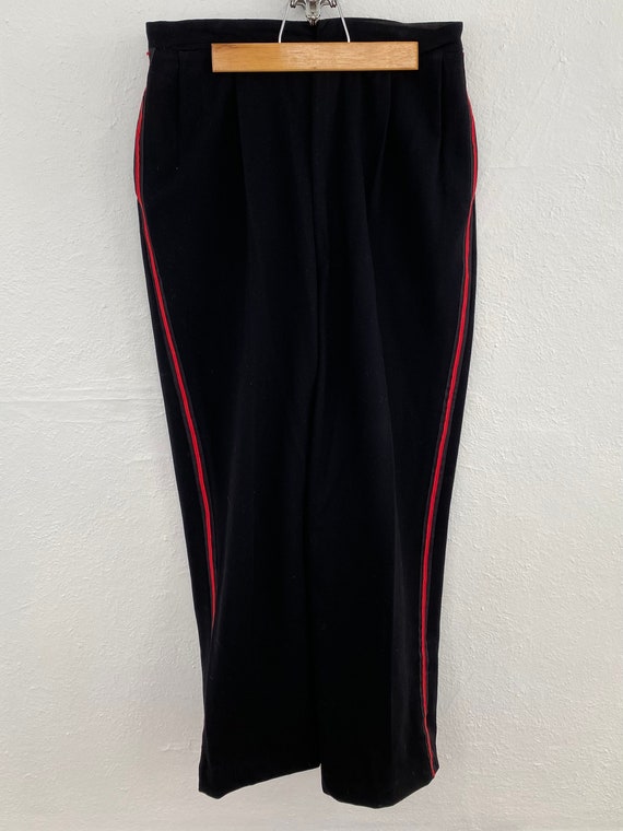 1950s 1960s Wool Marching Band Leader Tuxedo Strip