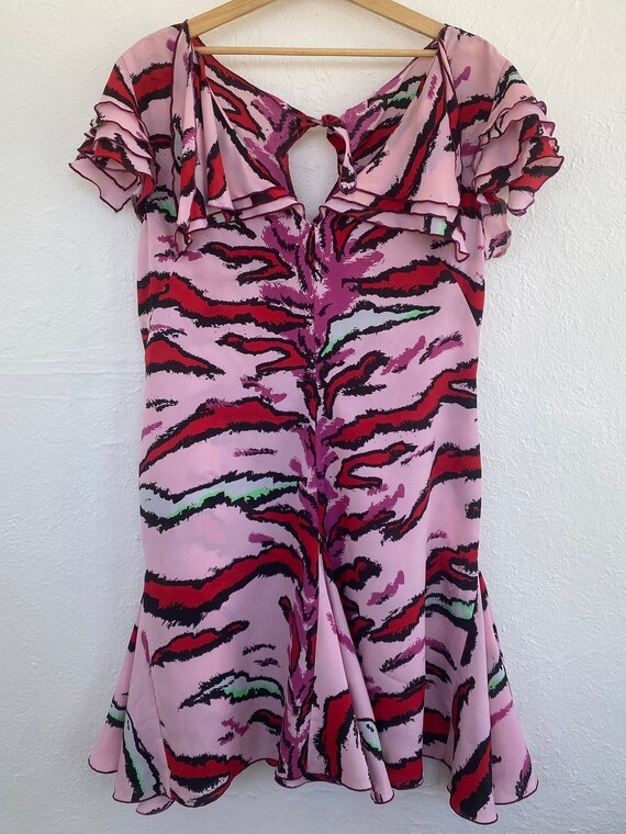 Plus Size Volup 1990s Y2K Pink Zebra Stripe Flutt… - image 1